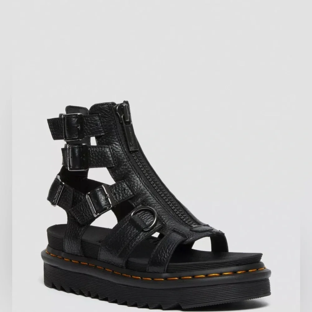 Dr Martens OLSON ZIPPED LEATHER STRAP SANDALS - Picture 1 of 12